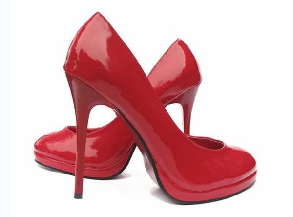 Red high heels pump shoes