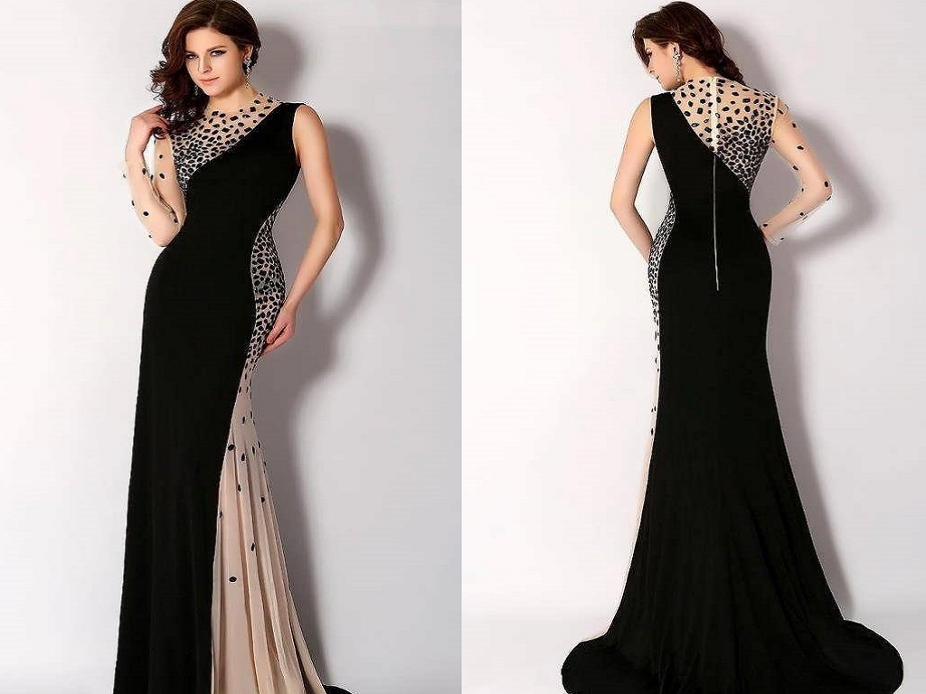 مدل لباس بلند دو رنگ