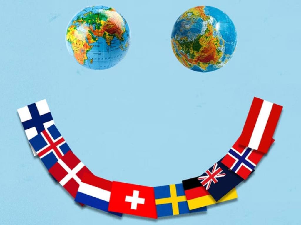 پرچم کشورهای شاد دنیا با طرح لبخند.