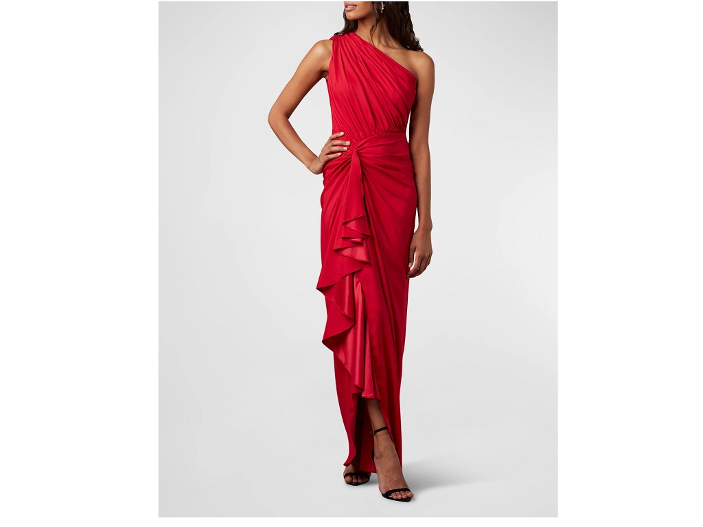 مدل لباس قرمز یقه رومی