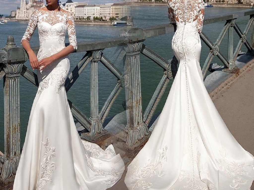 لباس عروس بلند دخترانه مدل ماهی