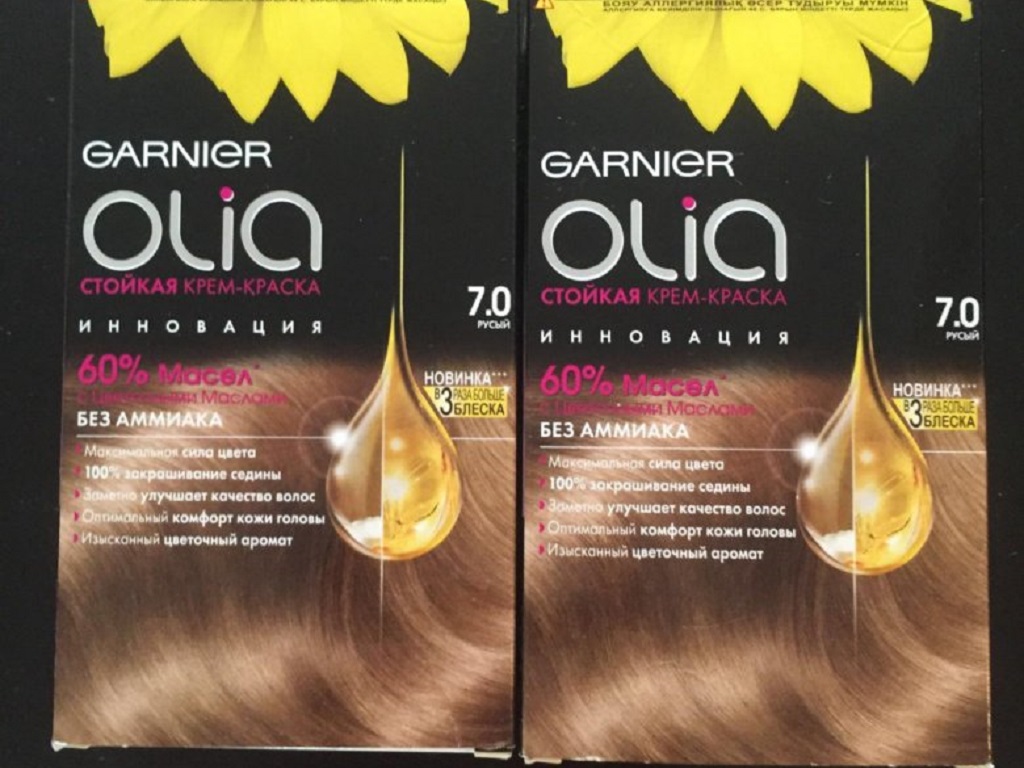نمایی از رنگ موی گارنیر مدل Olia Ammonia-free Brilliant Color