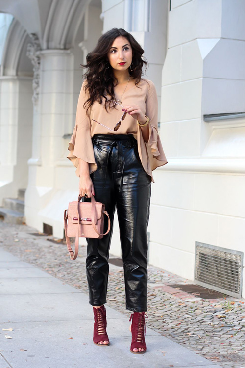 leather pant 2 - 20 استایل با شومیز زنانه برای داشتن یک تیپ جذاب