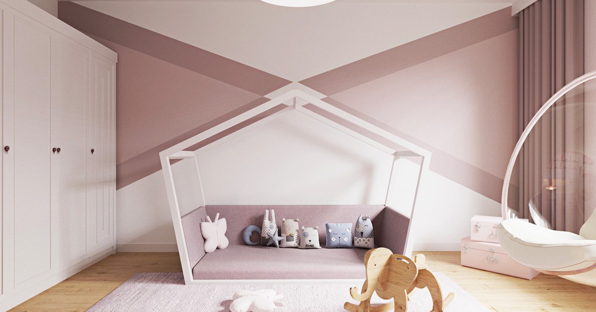عکسی از دکوراسیون اتاق نوزاد دختر یا پسر با تخت خوابی امن و راحت