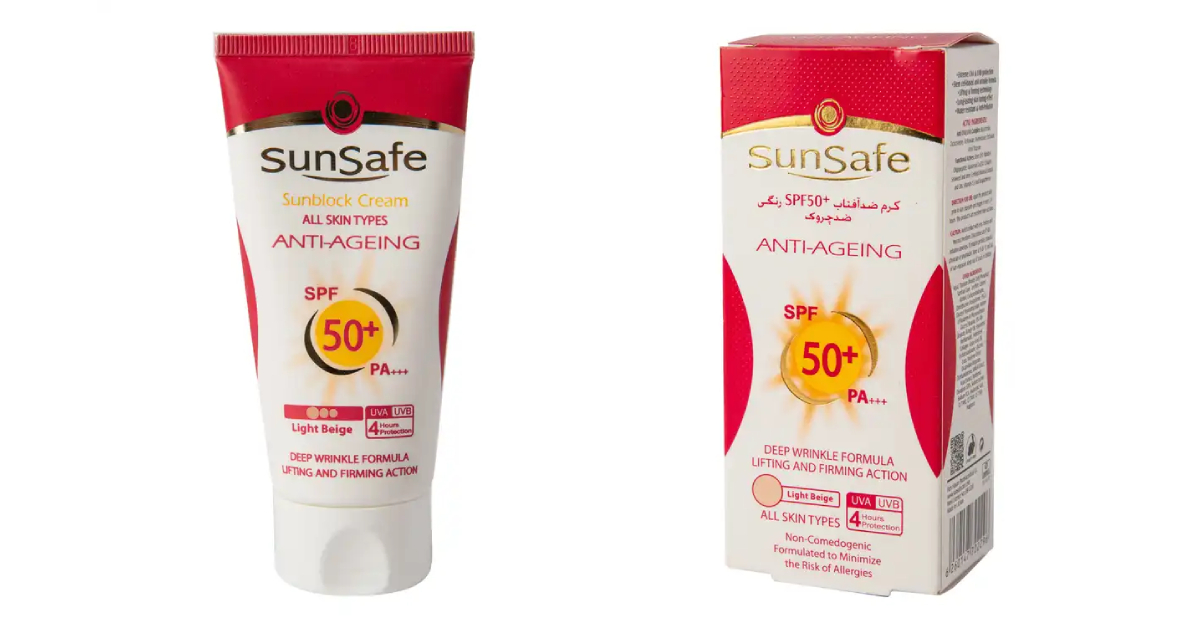 کرم ضد آفتاب سان سیف Sunsafe مدل Anti Ageing