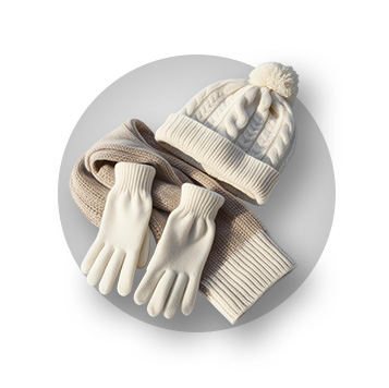 کلاه، دستکش و شال گردن زنانه